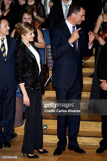 Prince Felipe of Spain and Princess Letizia of Spain attend "XX Musical Week" closing concert at the Auditorio Principe Felipe during the "Prince of...