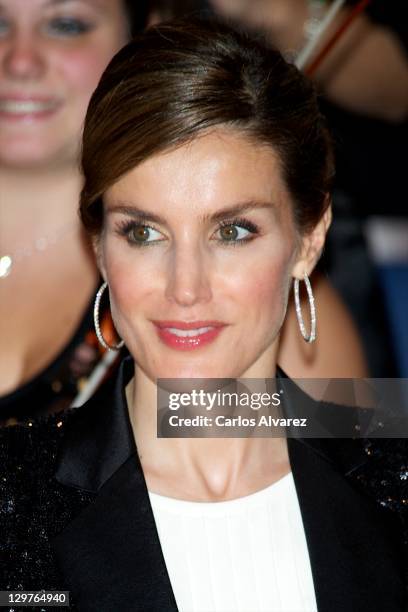 Princess Letizia of Spain attends "XX Musical Week" closing concert at the Auditorio Principe Felipe during the "Prince of Asturias Awards 2011" on...