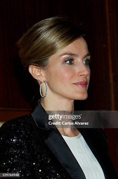 Princess Letizia of Spain attends "XX Musical Week" closing concert at the Auditorio Principe Felipe during the "Prince of Asturias Awards 2011" on...