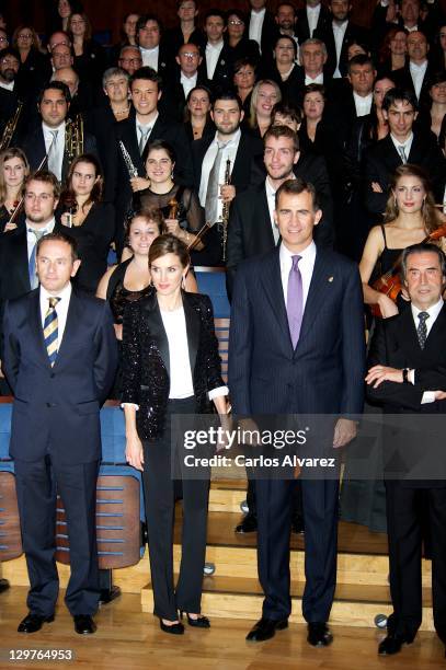 Prince Felipe of Spain and Princess Letizia of Spain attend "XX Musical Week" closing concert at the Auditorio Principe Felipe during the "Prince of...