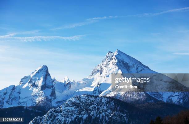 mount watzmann in the berchtesgadener land, bavaria/ germany - alpes de bavaria fotografías e imágenes de stock