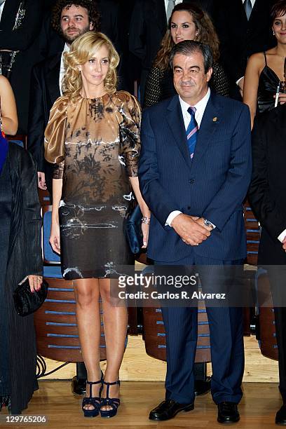Francisco Alvarez Cascos and his wife Maria Porto attend "XX Musical Week" closing concert at the Auditorio Principe Felipe during the "Prince of...