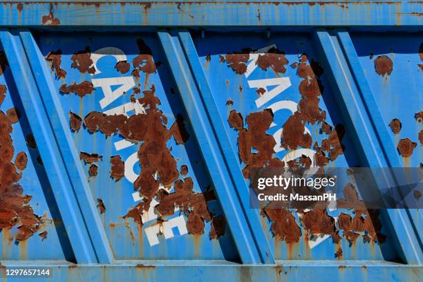 Container Rust Blue Corrosion In Transport Container Photos and Premium High Res Pictures ...
