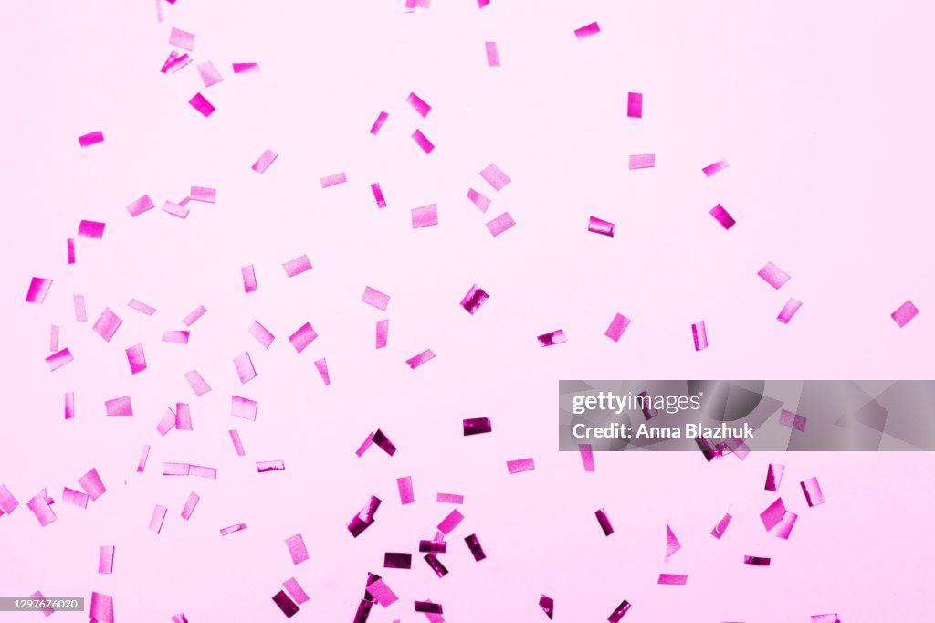 Purple glitter shiny confetti abstract background for Valentine's Day
