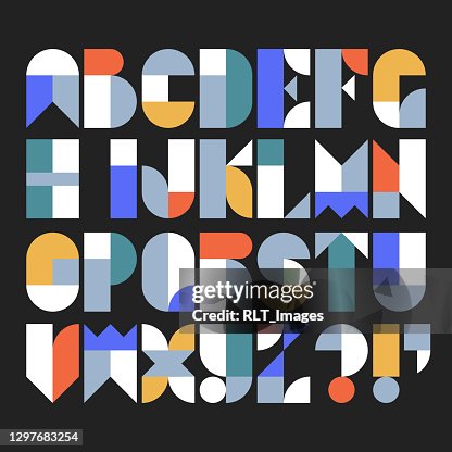 Custom typeface alphabet made with abstract geometric shapes Custom typeface alphabet made with abstract geometric shapes