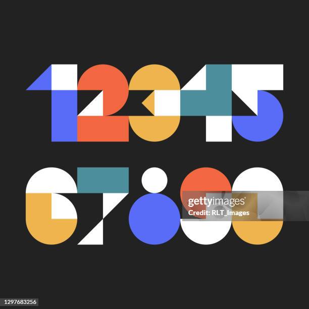 stockillustraties, clipart, cartoons en iconen met aangepaste lettertypeletters gemaakt met abstracte geometrische vormen - isu junior grand prix of figure skating 2018