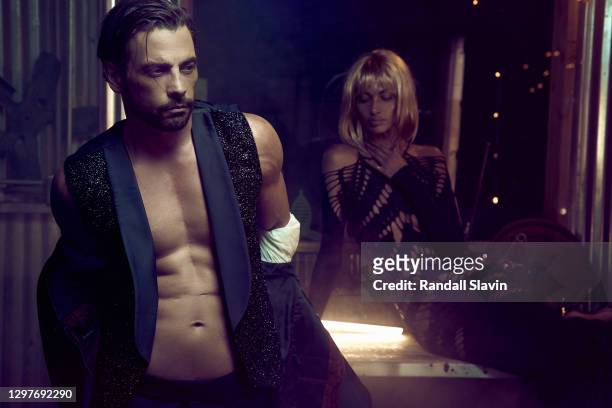 Actor Skeet Ulrich is photographed with model Jayden Robison for Flaunt Magazine on August 26, 2020 in Los Angeles, California.