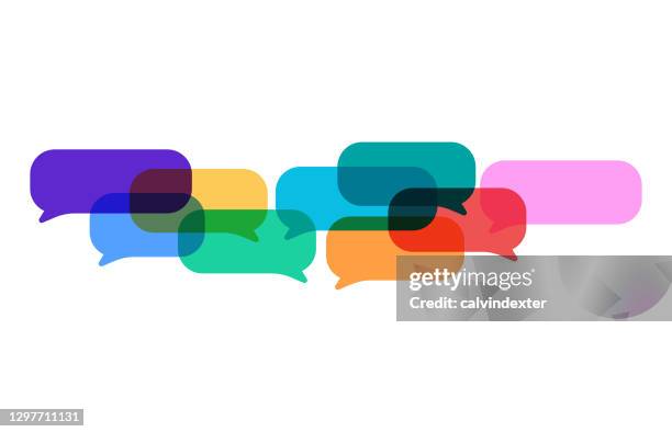 speech bubbles vibrant colors - thinking thought bubble stock illustrations