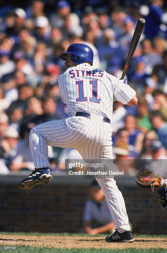 Chris Stynes Third baseman Chris Stynes of the Chicago Cubs waits for the pitch ...