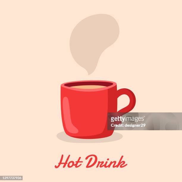 illustrations, cliparts, dessins animés et icônes de icône de tasse de café, de thé et de moka. hot drink concept vector design. - mug