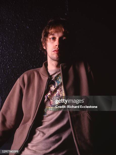 Welsh guitarist Andy Bell of Ride, Hurricane, Oasis and Beady Eye, portrait shoot, 1996.