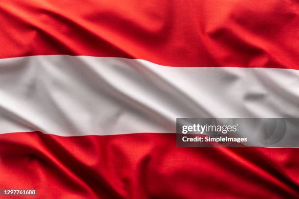 flag of austria blowing in the wind. - austria flag stock-fotos und bilder