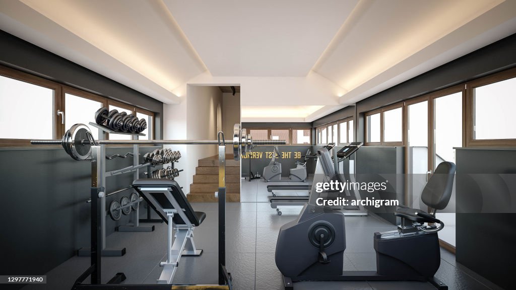 Interior Design Architecture Computer Generated Image Of Home Gym ...