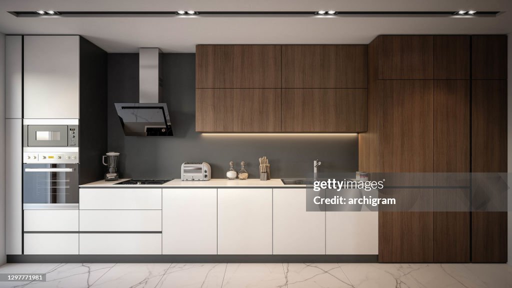 Interior Design Architecture Computer Generated Image Of Kitchen ...