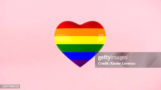 3d illustration. isolated rainbow heart - rainbow icon stock pictures, royalty-free photos & images