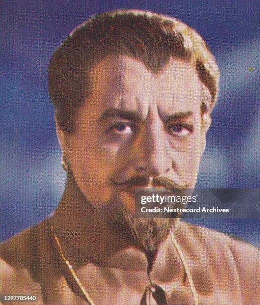 Collectible Godfrey Phillips Ltd tobacco card, Characters Come to Life series, published 1938, depicting film stills from classic Hollywood and...