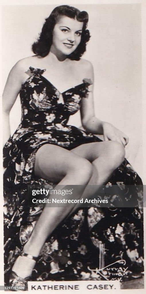 Actress Katherine Casey, Glamour Girls of Stage and Screen series, Carerras collectible tobacco card, 1939