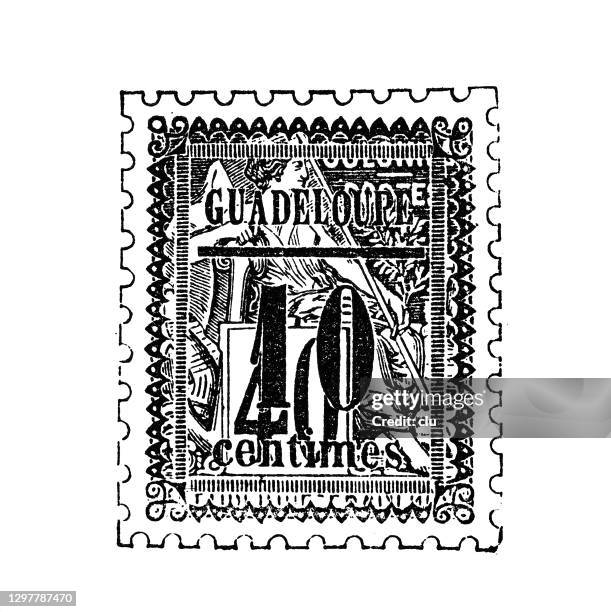 illustrations, cliparts, dessins animés et icônes de timbre-poste guadeloupe - guadeloupe