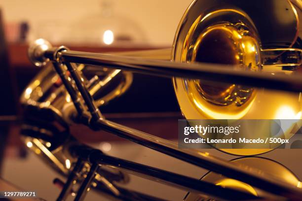 close-up of trombone,porto,portugal - trombone stock pictures, royalty-free photos & images