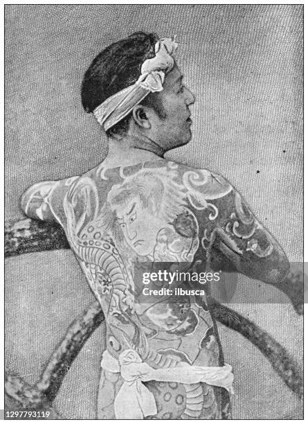 ilustraciones, imágenes clip art, dibujos animados e iconos de stock de fotografía antigua en blanco y negro: tatuajes - arm tattoos for black men