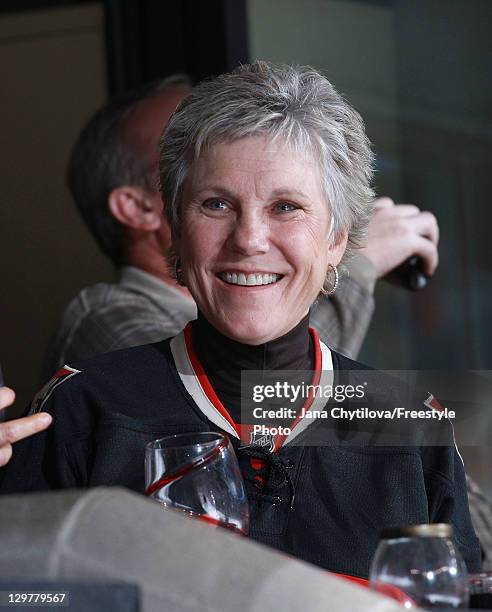 Renowned Canadian singer Anne Murray attends an NHL game between the Ottawa Senators and the Winnipeg Jets, at Scotiabank Place on October 20, 2011...