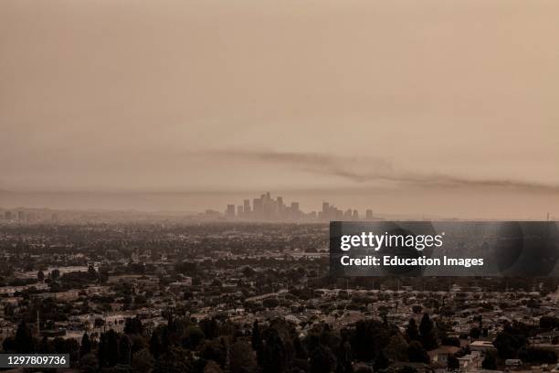 In early September 2020, Los Angeles was blanketed each day with smoke and ash from nearby wildfires. Downtown Los Angeles from Baldwin Hills Scenic...