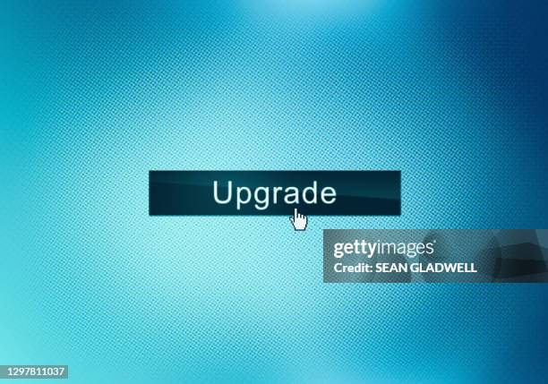 upgrade button on screen - correction stock pictures, royalty-free photos & images