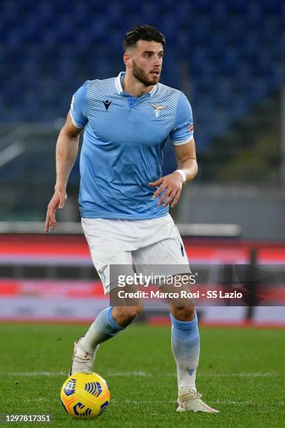 Wesley Hoedt of SS Lazio in action during the Coppa Italia match between SS Lazio and Parma Calcio at Olimpico Stadium on January 21, 2021 in Rome,...