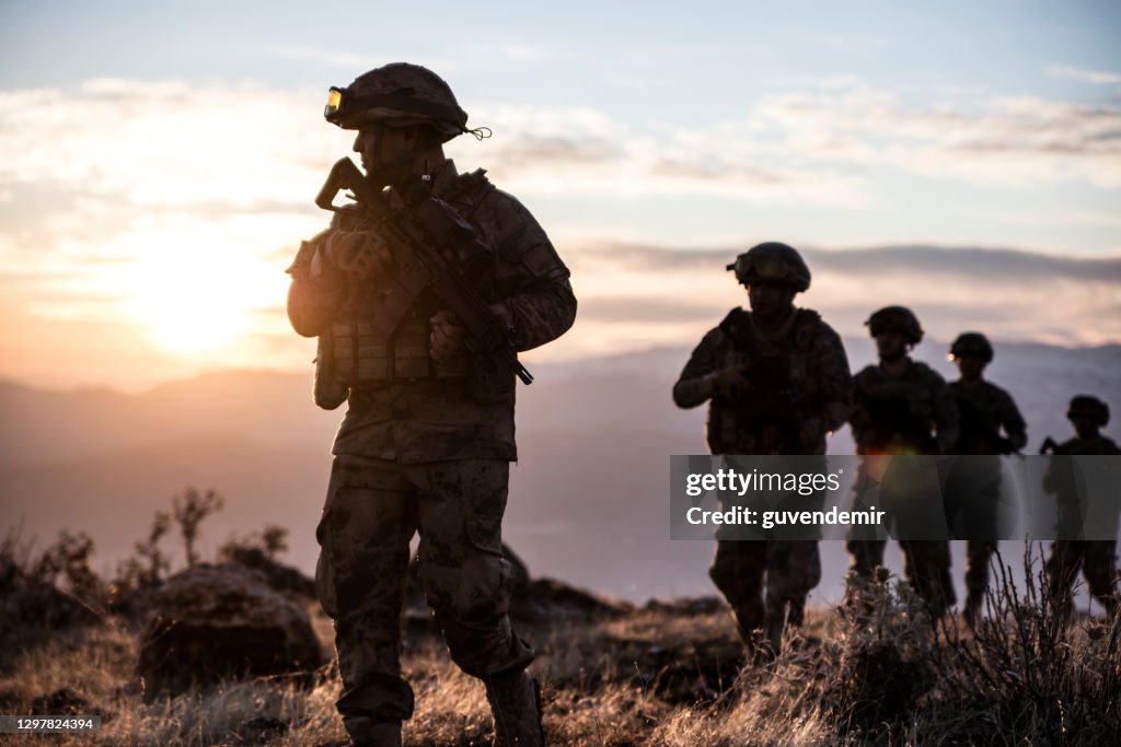 Military Mission at sunrise