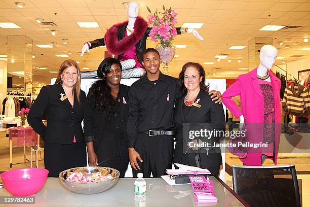 Bloomingdale's staff attends Ready, Set, Pink! event at Bloomingdale's at Roosevelt Field Mall on October 20, 2011 in Garden City, New York.