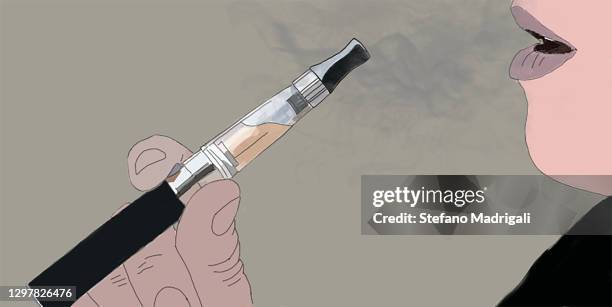 illustration electronic cigarette - vaping danger stock pictures, royalty-free photos & images