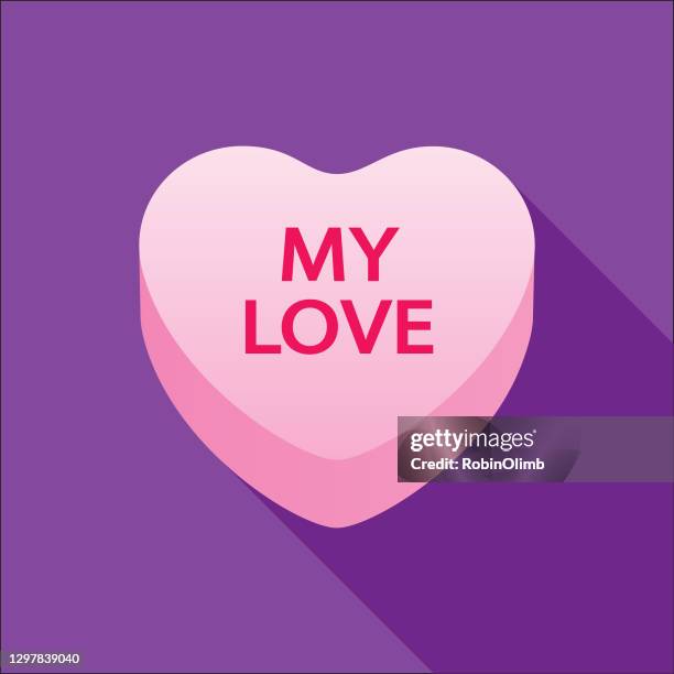 my love valentine candy heart - robinolimb heart stock illustrations