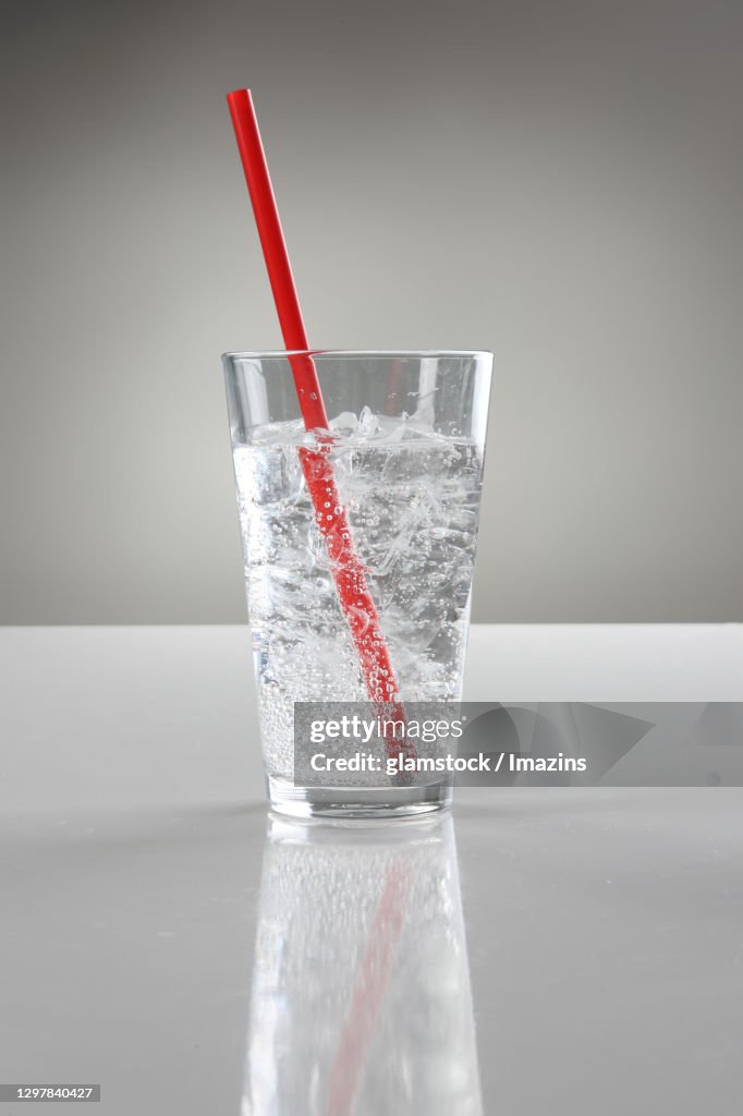 Sprite, Soda, Glass, Straw