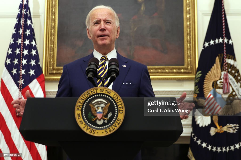 President Biden Delivers Remarks On Response To Economic Crisis From White House