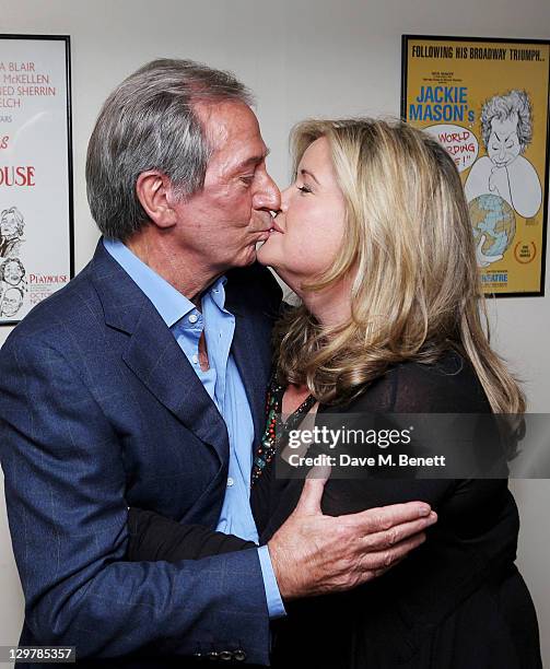 Des O'Connor and wife Jodie Brooke Wilson attend a party celebrating the addition of veteran entertainer Des O'Connor to the cast of the West End...