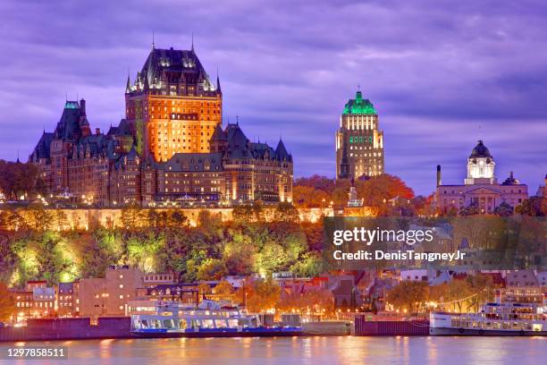 quebec city waterfront - chateau frontenac hotel stock pictures, royalty-free photos & images