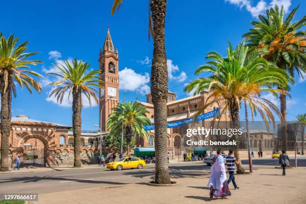 asmara eritrea church of our lady of the rosary - asmara stock pictures, royalty-free photos & images