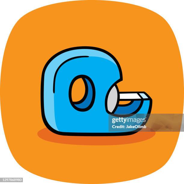 ilustraciones, imágenes clip art, dibujos animados e iconos de stock de dispensador de cinta doodle 1 - tape dispenser