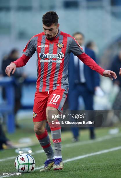 Gianluca Gaetano of US Cremonese in action during the Serie B match between Pescara Calcio and US Cremonese at Adriatico Stadium on January 17, 2021...