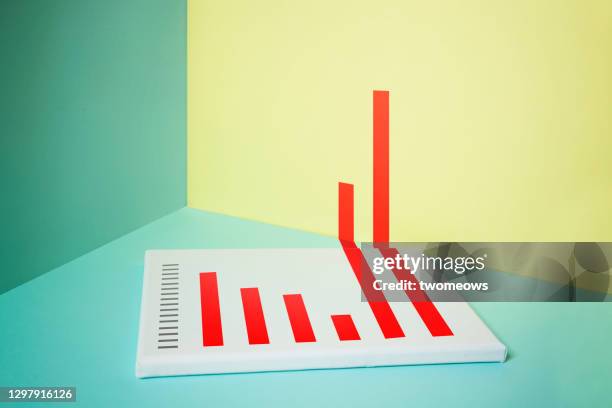 conceptual abstract business or finance growth chart on coloured background still life. - sports activity foto e immagini stock