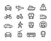Transport for travel icon set