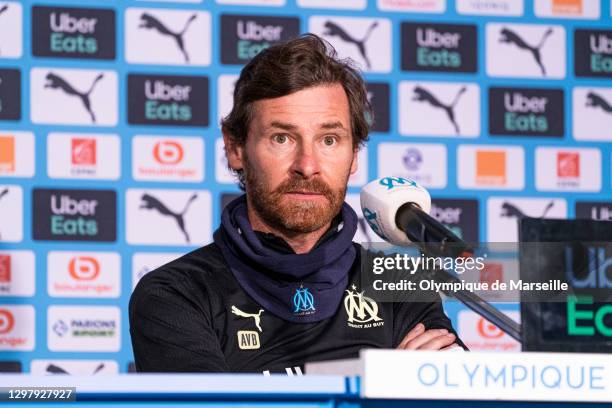 André Villas-Boas the Olympique de Marseille manager during a press conference at Centre Robert-Louis Dreyfus on January 22, 2021 in Marseille,...
