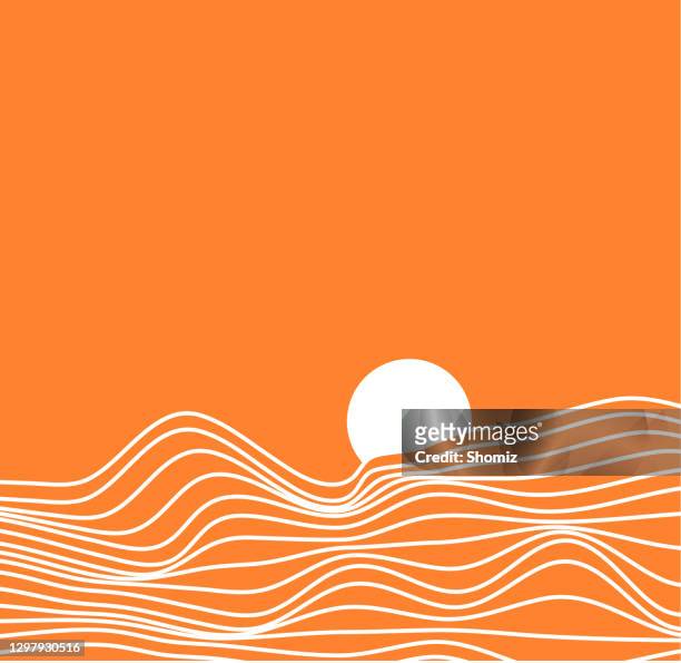 weiße linien, sanddünen, berge - orange background stock-grafiken, -clipart, -cartoons und -symbole