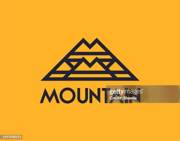 abstract mountain or letter m - mountain logo stock illustrations