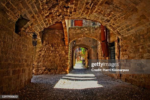 old town in rhodes - rhodes old town stock pictures, royalty-free photos & images