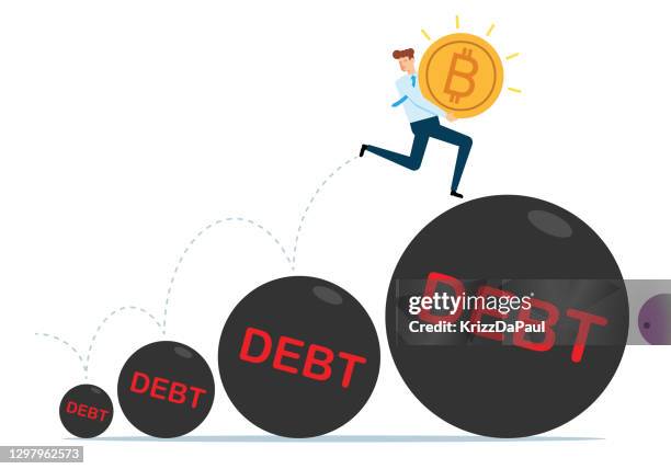 debt - running scared stock illustrations