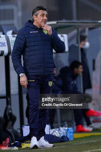 Alfredo Aglietti of Chievo Verona during the Serie B match between Ascoli Calcio and Chievo Verona at Stadio Cino e Lillo Del Duca on January 23,...