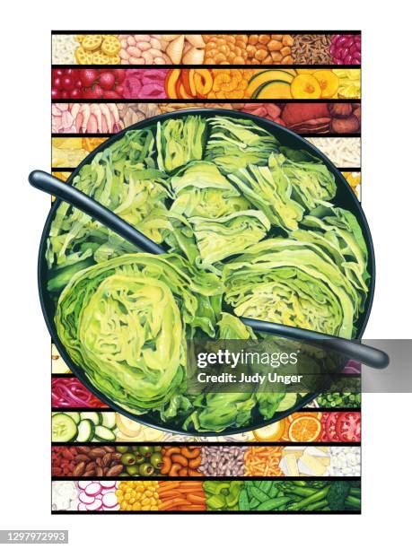 salad bar - iceberg lettuce stock illustrations