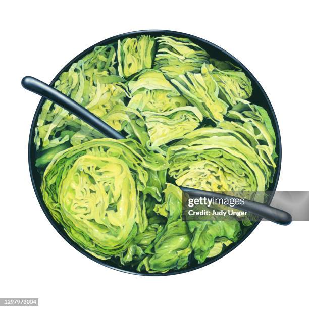 salad bowl - lettuce stock illustrations