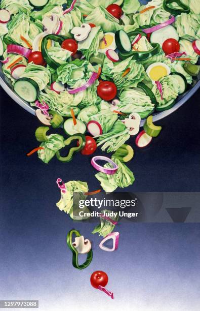 salad tossed - iceberg lettuce stock illustrations